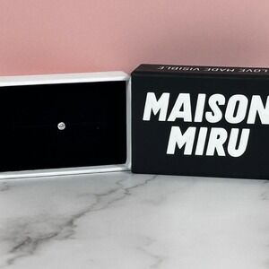 Maison Miru Earring Celestial Crystal Nap Flat Back Stud Titanium 20g 3mm NWT